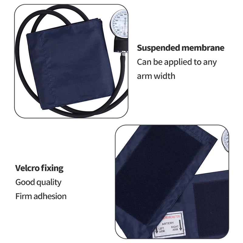 Manual Blood Pressure Monitor Kit: Double-Sided Stethoscope with Sphygmomanometer Cuff for Home Use - Medical Grade