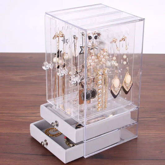 Transparent Acrylic Earrings Jewelry Box: Fashionable Storage Boxes for Display - Plastic Organizer Rack for Your Jewelry Collection