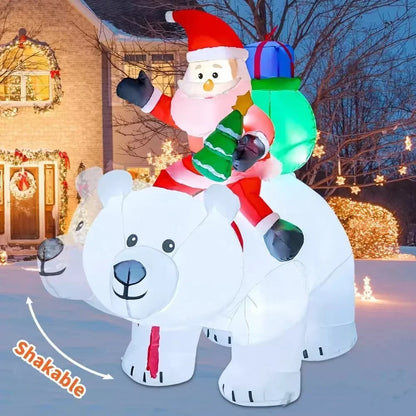 Christmas Inflatable Decoration with Built-in LED Lights - Indoor/Outdoor Xmas and New Year Party Ornament for Garden