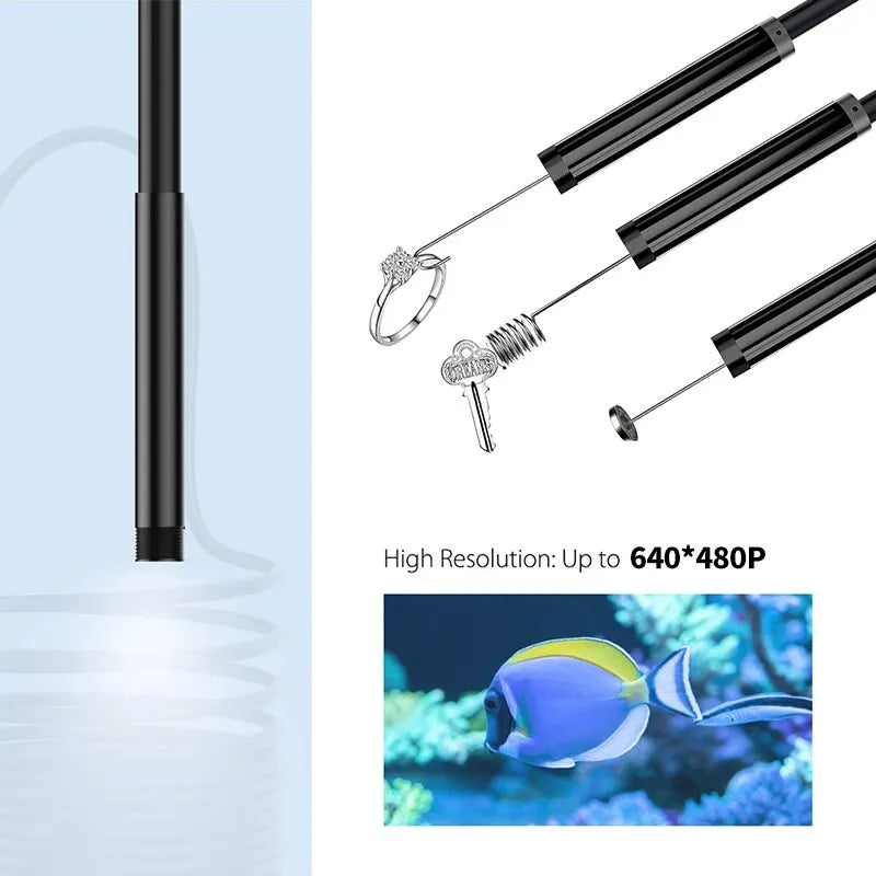 Android Endoscope Inspection Camera: 5.5mm/7mm Borescope with Waterproof Design - 6 LED Lights, Compatible with Android Phone & PC