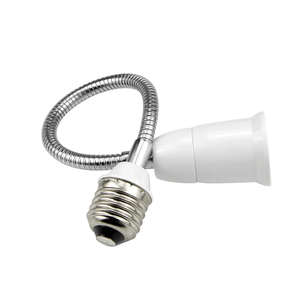 Flexible E27 to E27 LED Bulb Extension Lamp Holder Light Socket Converter - 20CM to 60CM Length - 110V-220V