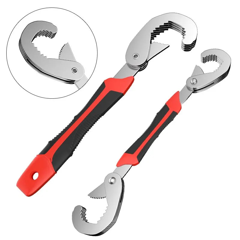 Adjustable Open End Double Wrench: Multifunctional Universal Pipeline High Carbon Steel Wrench Set - Manual Hardware Grip Tool