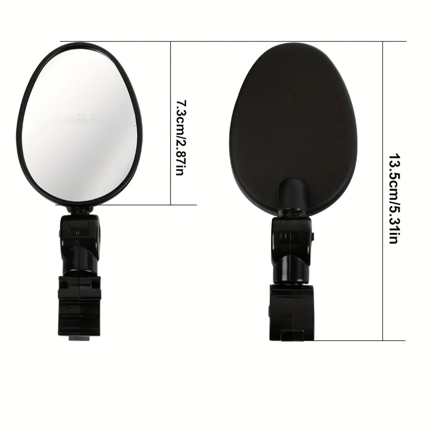 360 Degree Adjustable Bike Mirror - Rotatable Handlebar Rear View Mirror for Bicycles, 1 or 2 Pack Cycling Accessories