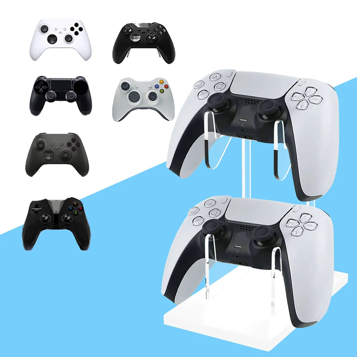 Universal Dual Layer Game Console Stand - Compatible with PS5/PS4, Switch Pro, Xbox Elite, Xbox, and Xbox 360 Controllers