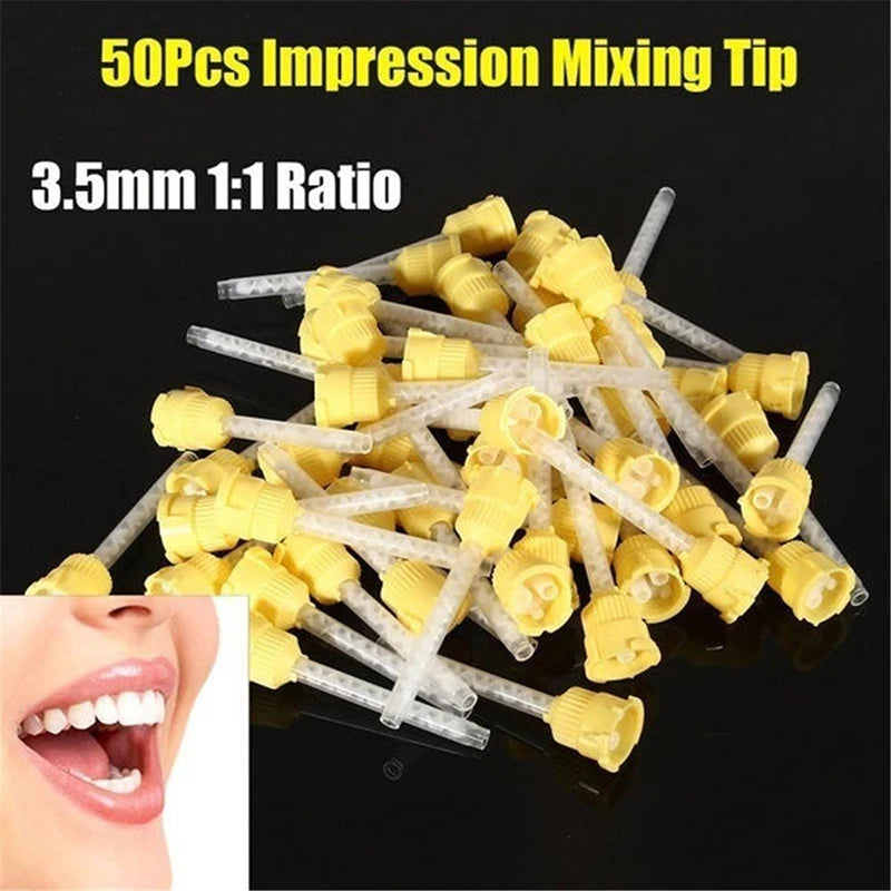 50PCS/Bag Disposable Silicone Rubber Mixing Head 1:1 for Dental Impression Mixing Dispensing Gun | Dentistry Materials