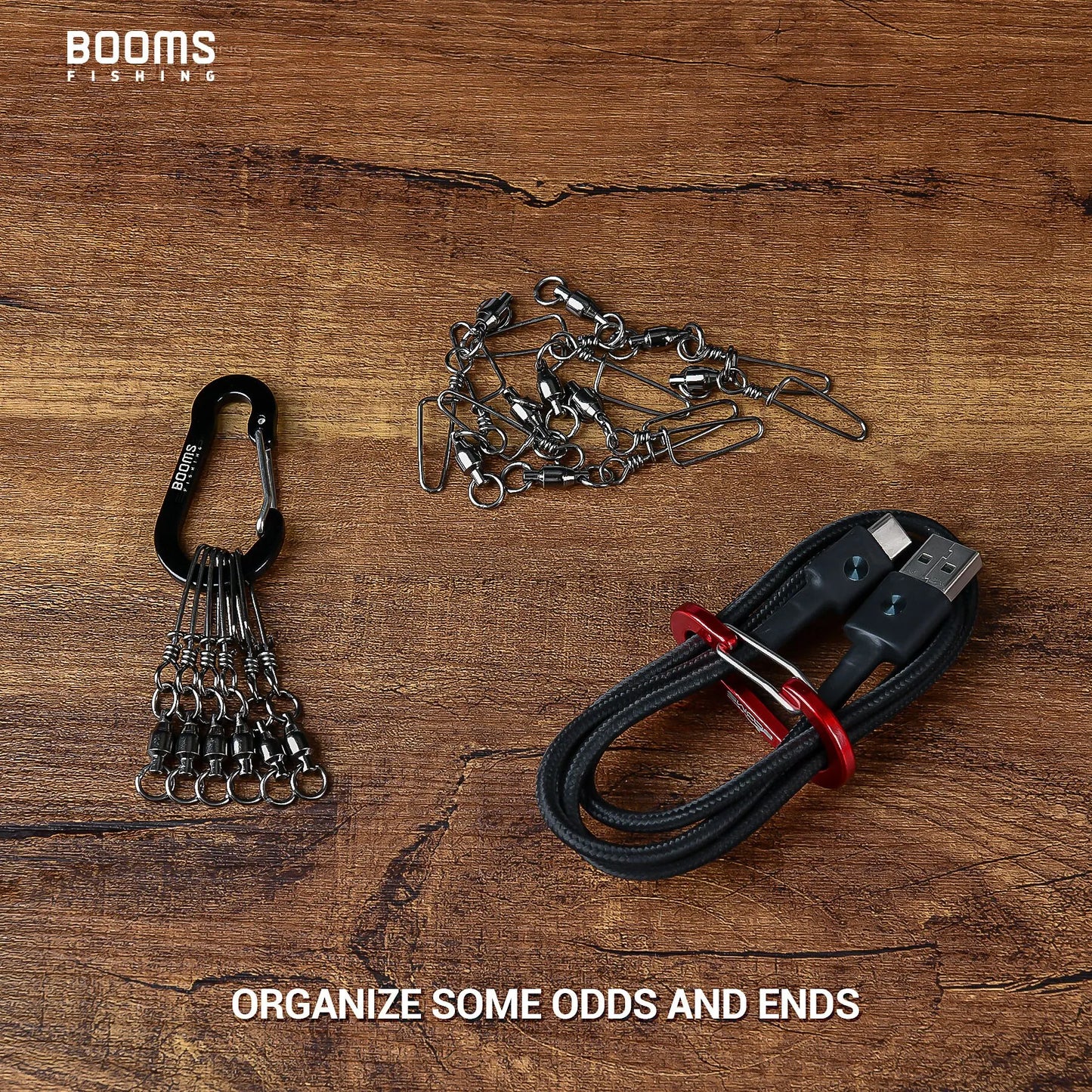 Booms Fishing CC1: 6Pcs Aluminum Alloy Carabiner Keychain - Outdoor Camping & Climbing Snap Clip Lock Buckle Hook