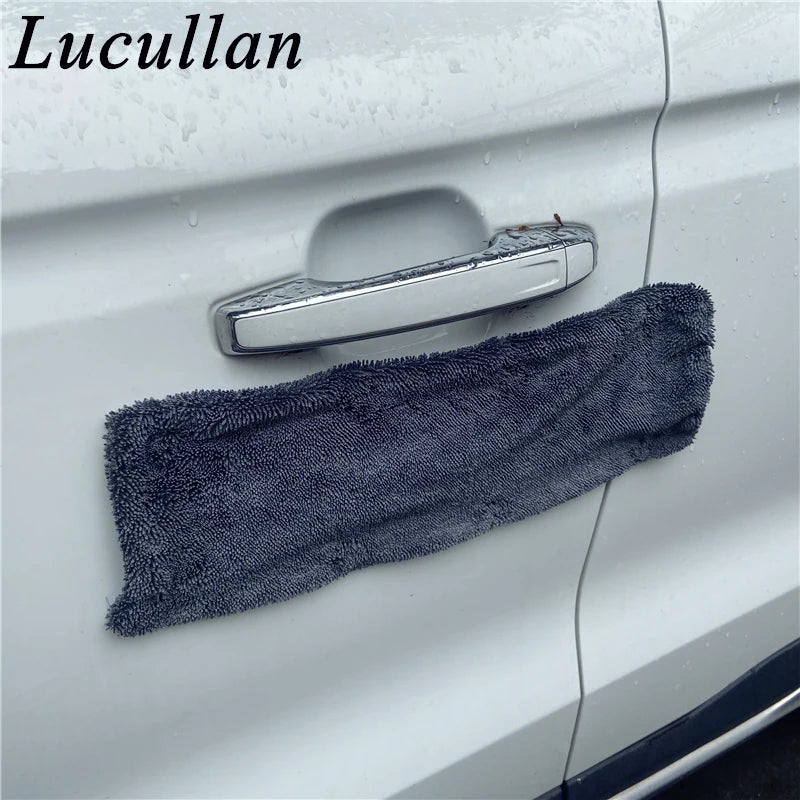 Lucullan Magnet Premium Microfiber Towels: Twist Loop Towels for Drying Door Handles & Mirrors - Absorbent & Quick Drying