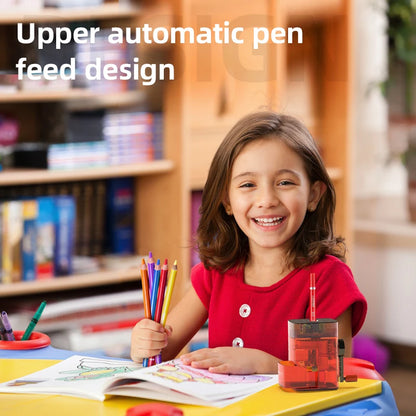 Deli Automatic Transparent Pencil Sharpener – Mechanical Pencil Sharpener for Students, Efficient Pencil Cutting Stationery