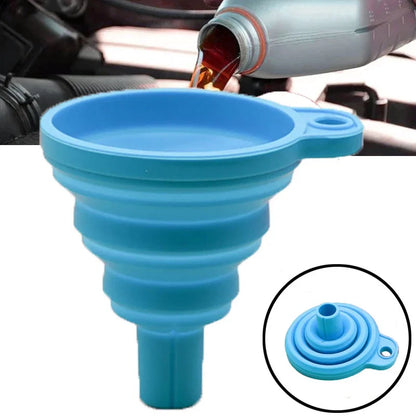 Universal Silicone Liquid Funnel: Foldable Portable Funnel for Car Engine Oil & Washer Fluid Change - Auto Engine Petrol Change Funnels