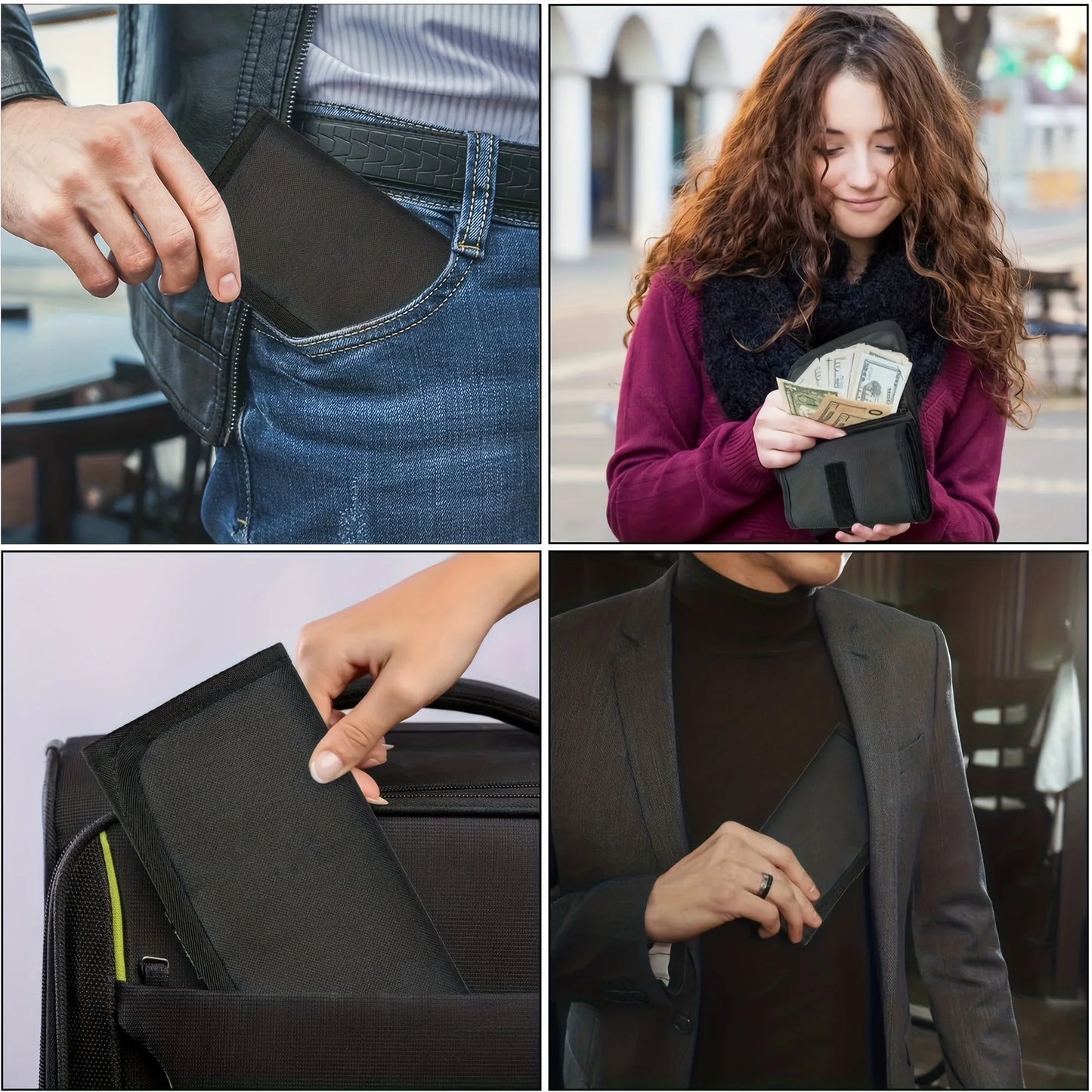 Money Wallet Organizer: 6-Zippered Pocket Multipack Cash Pouch - Bill Organizer Envelope Wallet for Money Management