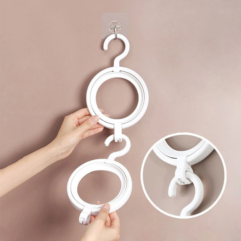 Durable Hanging Wig Stand - White and Black Wig Hanger for Multiple Wigs, Salon Display Wall Holder