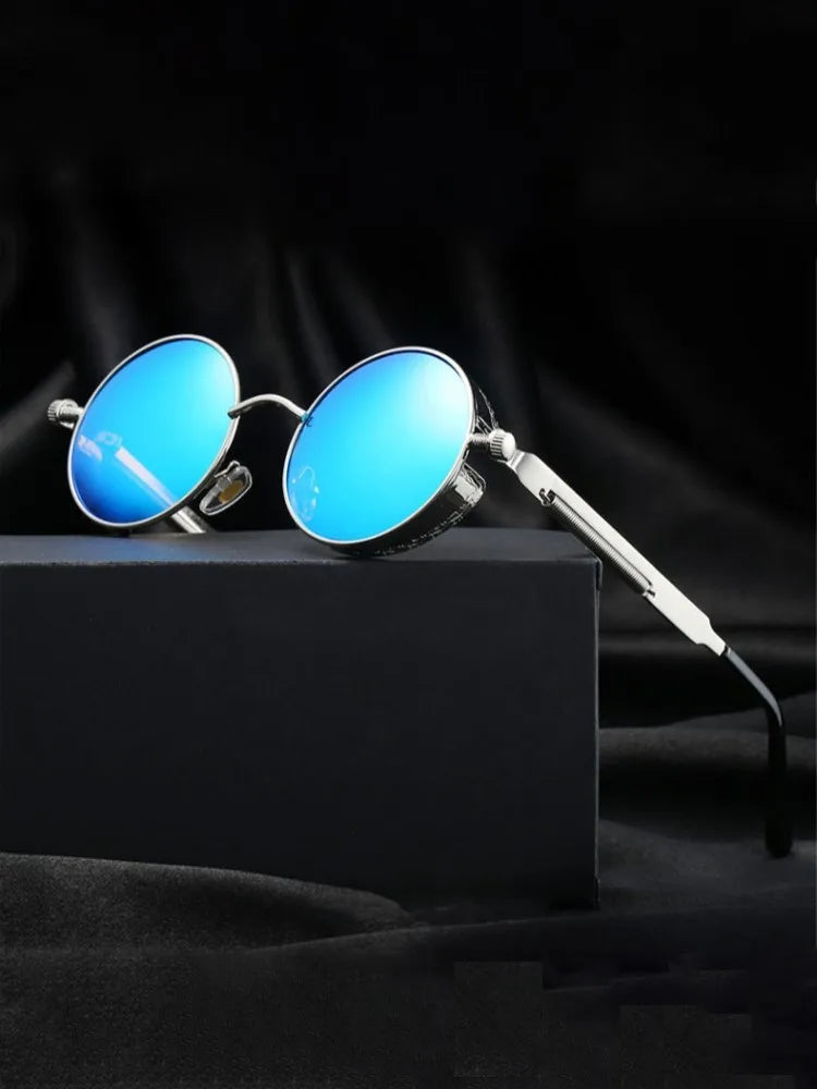 Metal Steampunk Sunglasses for Men & Women | Fashionable Round Vintage Glasses | High-Quality Designer Sun Glasses 2021