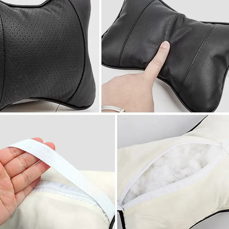 Breathable Mesh Car Seat Neck Protector Pillow - Auto Safety Headrest Restraint for Head and Neck Relaxation, Cushion Pad