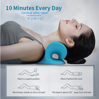 Cervical Spine Stretch & Shoulder Relaxer - Muscle Relaxation Traction Device | Shoulder Massage Pillow for Spine Correction