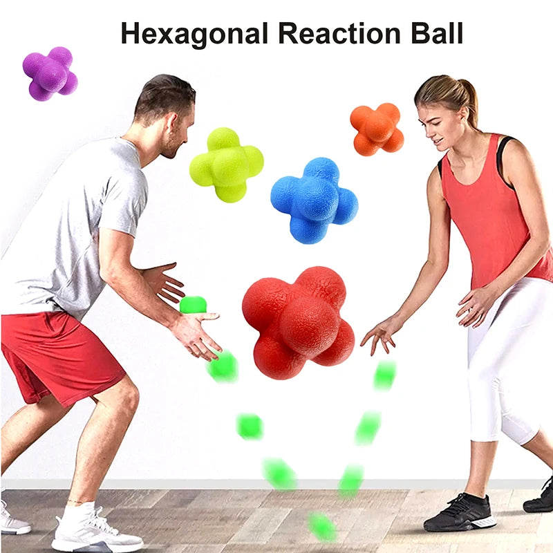 Hexagon Reaction Ball for Agility Training - Coordination Reflex Sports Fitness Ball for Basketball and Football, Suitable for Kids and Adults