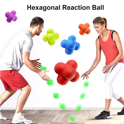 Hexagon Reaction Ball for Agility Training - Coordination Reflex Sports Fitness Ball for Basketball and Football, Suitable for Kids and Adults