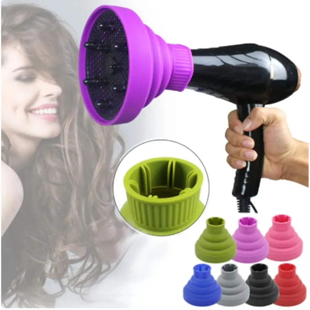 Foldable Silicone Hairdryer Diffuser Cover - Curly Hair Styling Accessory | Temperature Resistant Blower Attachment (1 Piece)