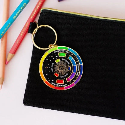 Wheel Keychain (Black/White): Theory Inspired Artist Gift - Perfect for Backpacks, Hats, Pins, and Boards, Rainbow Gifts