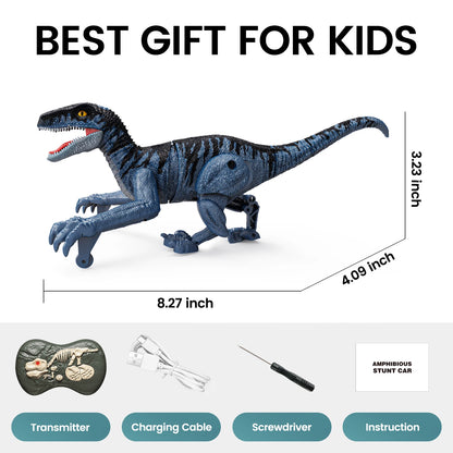 Sinovan Remote Control Dinosaur Toy - 2.4GHz Robot Walking Velociraptor, Simulation Dinosaur for Boys 3-5, Perfect Gift