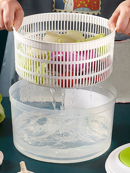 Creative Manual Vegetable Dehydrator and Salad Spinner: Hand Crank Kitchen Gadget for Efficient Fruit and Vegetable Drying