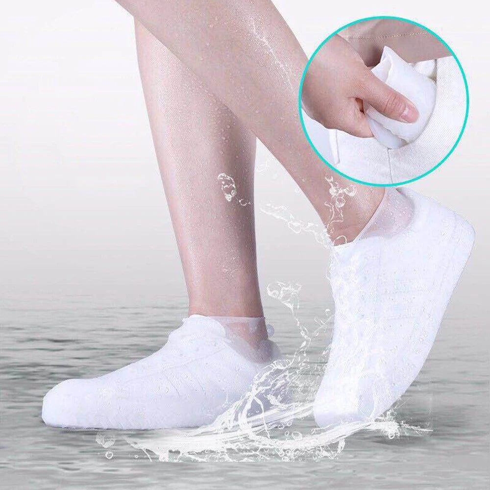 2 Pack Waterproof Silicone Shoe Covers - Non-Slip, Wear-Resistant, High Elastic Rain Boots for Outdoor Use, Unisex and Reusable