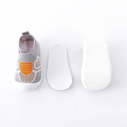 Breathable Anti-Slip Baby Shoes – Soft Mesh Crib Socks with Rubber Sole for Infants, Girls, and Boys