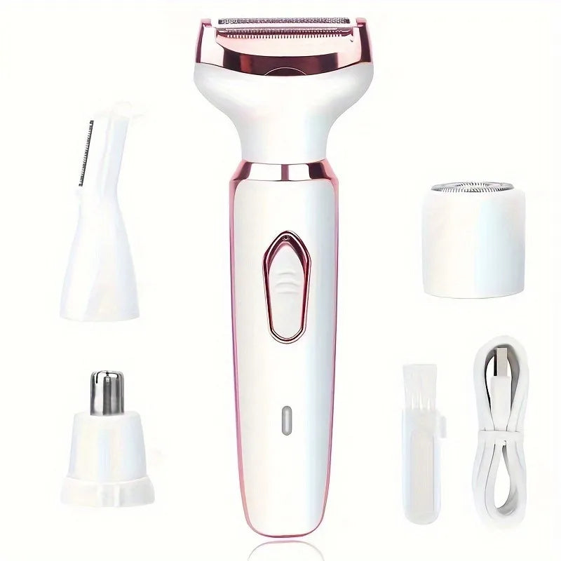 4 in 1 Electric Lady Shaver - Painless Body Hair Removal Epilator, Cordless Trimmer Razor, Perfect Gift for Women