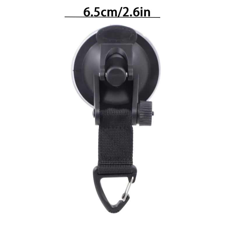 Vacuum Suction Cup Car Tent Buckle with Glass Hook - Lightweight Camping Bracket for Hiking and Climbing