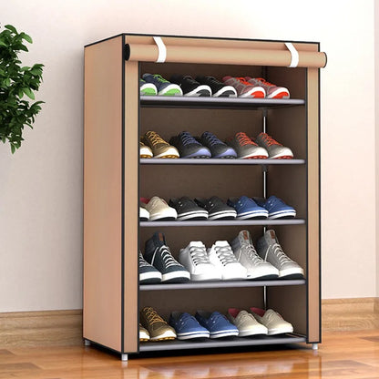 Multi-Layer Dustproof Shoe Rack - Combination Storage Cabinet for School, Dormitory, and Simple Organization