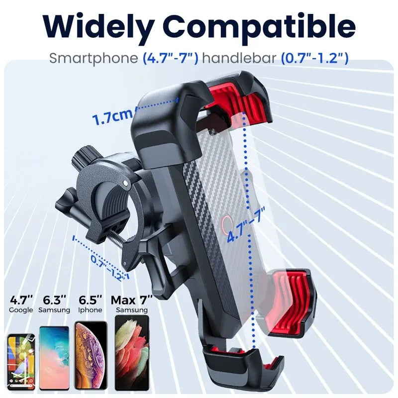 Joyroom Bike Phone Holder: 360° Universal Bicycle Mount for 4.7-7 Inch Phones - Shockproof Bracket, GPS Clip, Mobile Stand