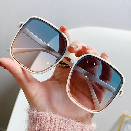 New Oversized Rectangle Sunglasses - Women's Fashion Square and Men's Vintage Eyewear - UV400 Protection