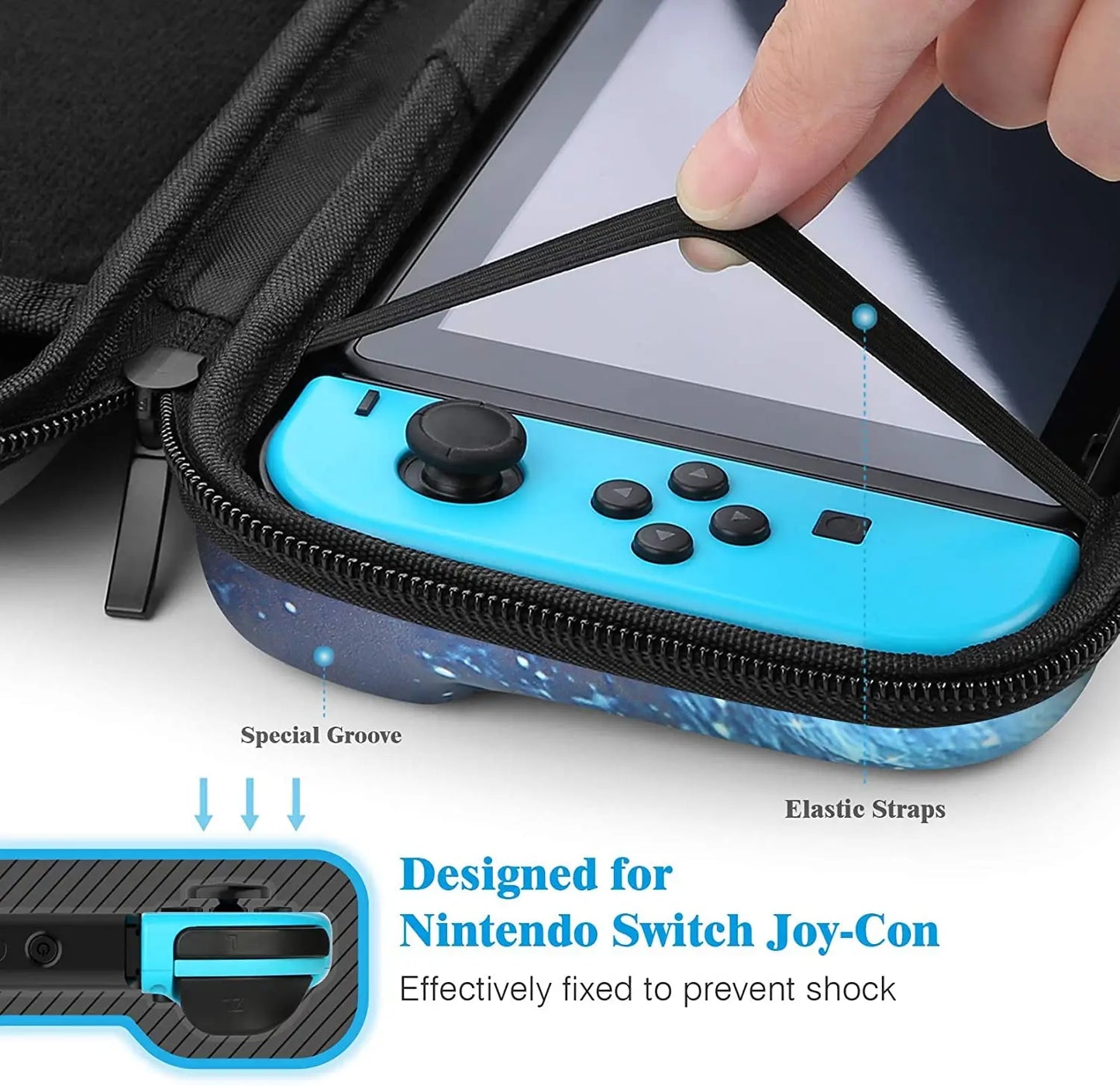 Nintendo Switch Case: 9-in-1 Accessories Kit with Carrying Case and Dockable Protective Case