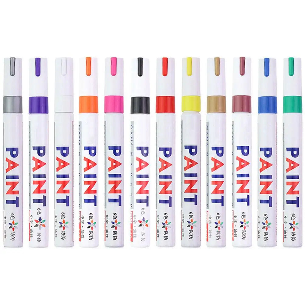 3pcs White Paint Pen Set – Waterproof Oil-Based Markers for Car Tyres, Quick Dry and Permanent Paint Pens