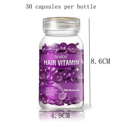 30Pcs/9Pcs Hair Repair Capsules - Essence Protein Smooth Hair Care Anti-Frizz Essential Oil Bottled - Hot Dyeing Damage Recovery Solution