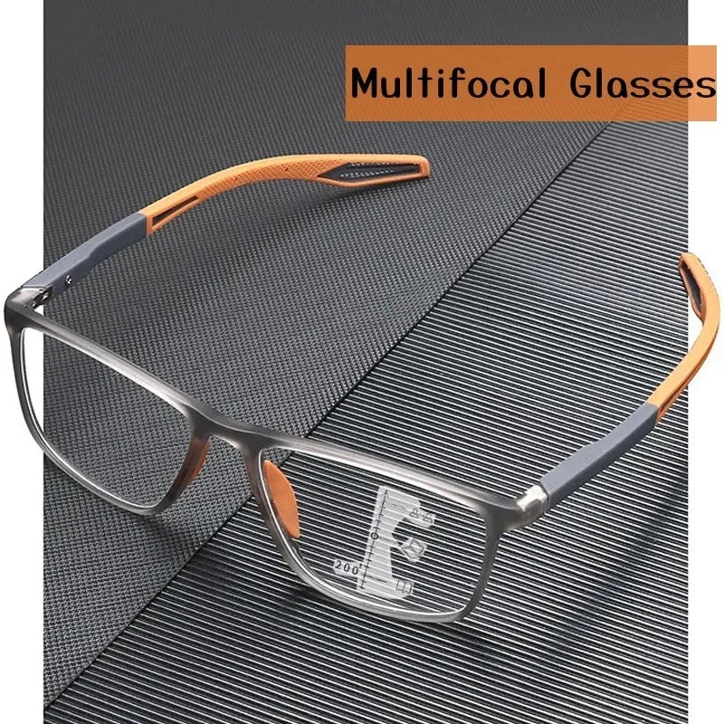 TR90 Anti-Blue Light Multifocal Reading Glasses – Progressive Eyewear for Men & Women – Ultralight Sports & Farsight Glasses