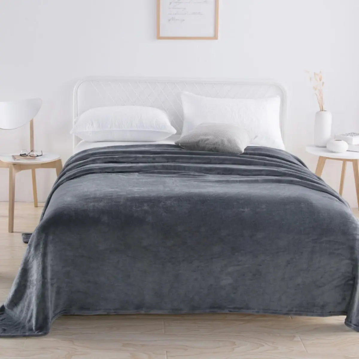 Simple Plain Colored Plush Blanket - Multifunctional Thickened Farley Blanket Cover for Warmth