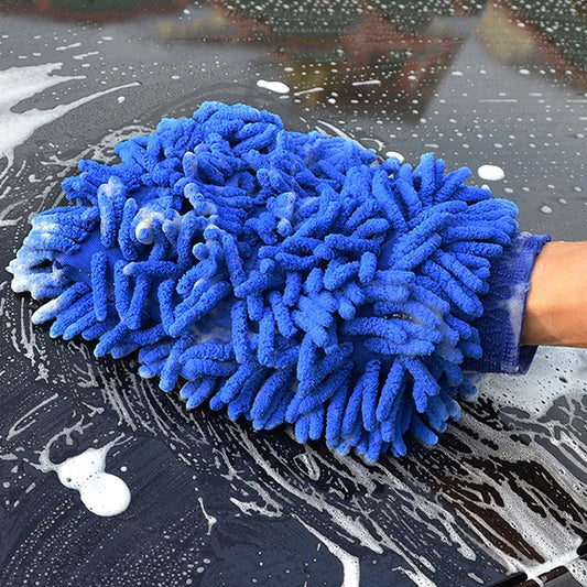 Car Wash Gloves Chenille Glove - Plush Rags Thickened Double-Sided Cleaning Tools for Auto Accessories, Car Detailing Supplies