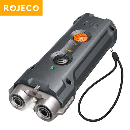 ROJECO 2 in 1 Ultrasonic Dog Repeller and Training Device – Rechargeable with Flashlight, Anti-Barking and Stop Attack