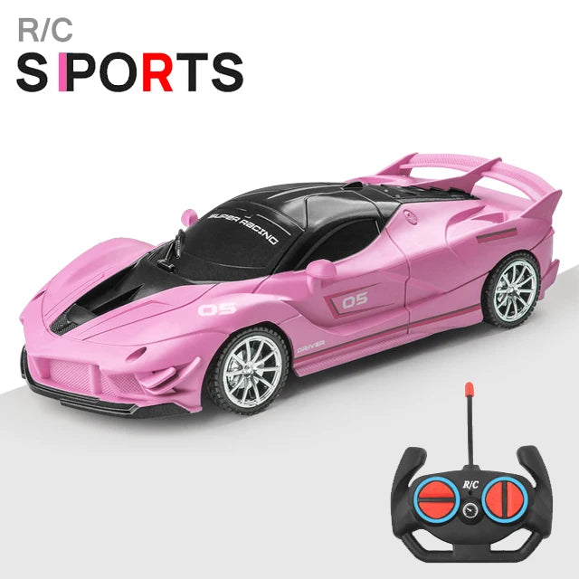 1/18 Scale RC Sports Car with LED Light - 2.4G Radio Remote Control, High-Speed Drifting Vehicle, Racing Toy for Boys and Girls