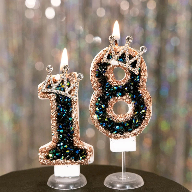 Crown Number Candles for Birthdays – Digital 0-9 Cake Decoration with Ocean Starfish and Seashells Cake Topper for Anniversary and Special Days