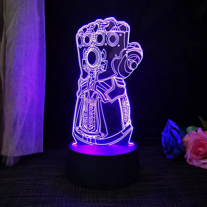 Spiderman 3D Acrylic Night Light – USB Stereo LED Desk Lamp | Phantom Light with USB and Battery Power | Surprise Birthday Gift