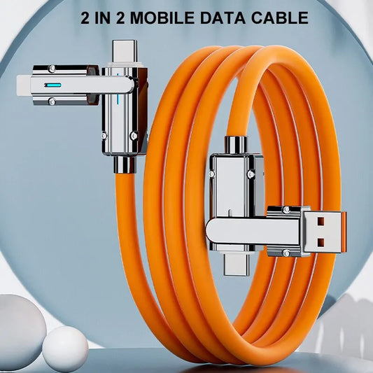 Type C to Type C Cable 2-in-1 - 66W PD Fast Charging USB C to iPhone, Suitable for iPhone, iPad, Huawei, Xiaomi, Samsung, Redmi