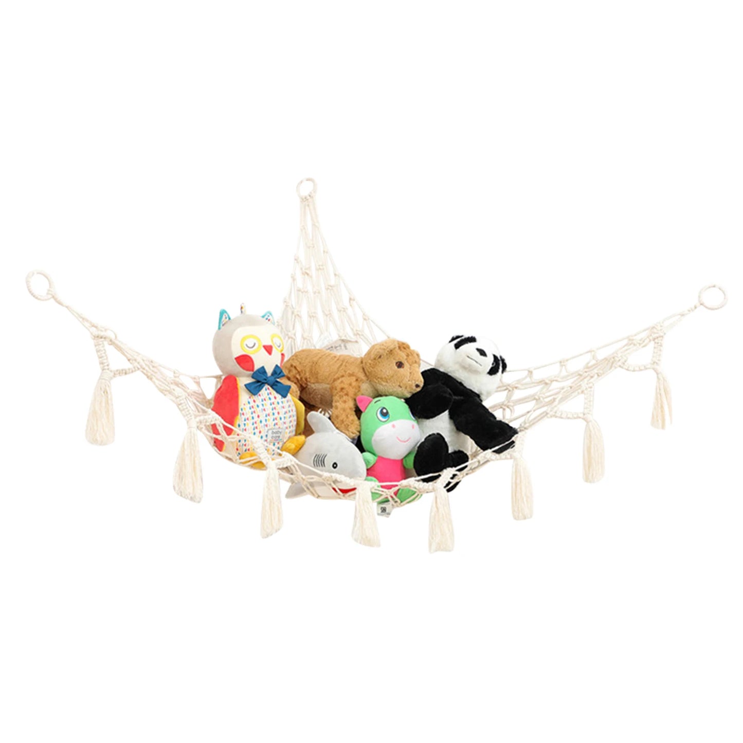 Animal Hammock with Light - Pet Net for Corner Hanging Stuffed Animal Storage Holder in Kids Room