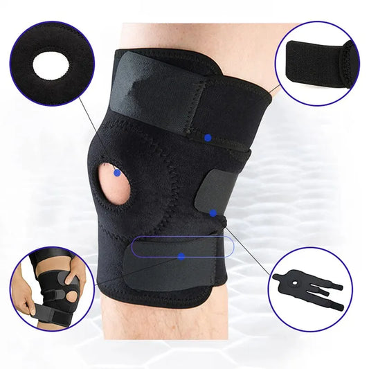 Breathable Adjustable Knee Brace with Side Stabilizers - Ideal Support for Sport Training and Knee Pain Relief