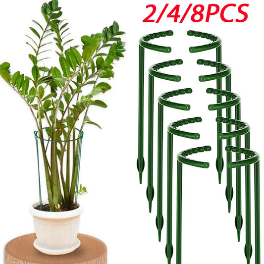 Enhance Your Indoor Garden with 2/4PCS Plastic Plant Support Pile Frames - Greenhouse Arrangement & Vine Climbing Bracket