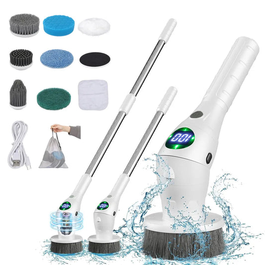 Effortless Cleaning Solution: 8-in-1 Multifunctional Electric Cleaning Brush - Wireless and Rotatable for Bathroom, Kitchen, Windows, and Toilet