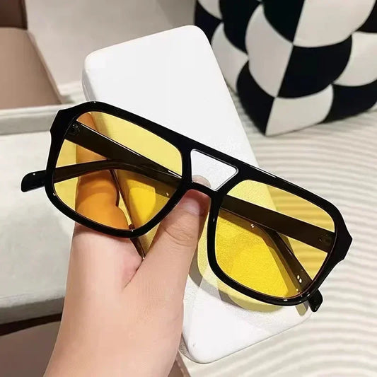 Vintage Square Sunglasses for Women – Retro Black and Yellow Fashion Candy Colors – Brand Sun Glasses Oculos De Sol Feminino