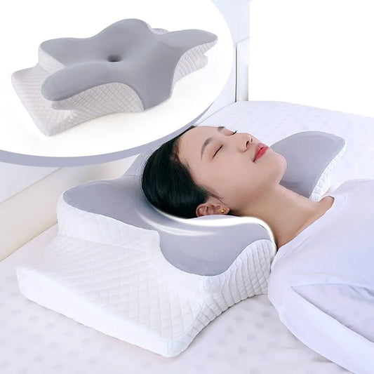 Orthopedic Butterfly-Shaped Memory Foam Pillow for Neck Pain Relief & Relaxation | Slow Rebound Cervical Support