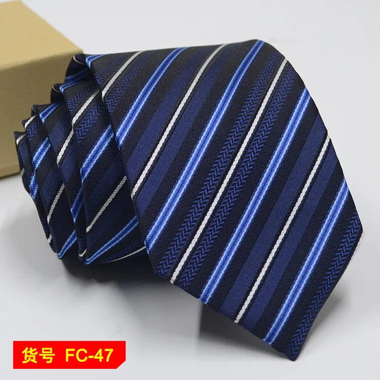 Men's Ties in 67 Styles - Solid, Stripe, and Floral Jacquard Neckties, 7-8cm Wide - Perfect for Daily Wear, Weddings and Gifts