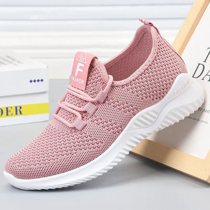 Women's Casual Sneakers: Summer Comfortable Breathable Platform Shoes - Versatile Lace-Up Fashion Shoe